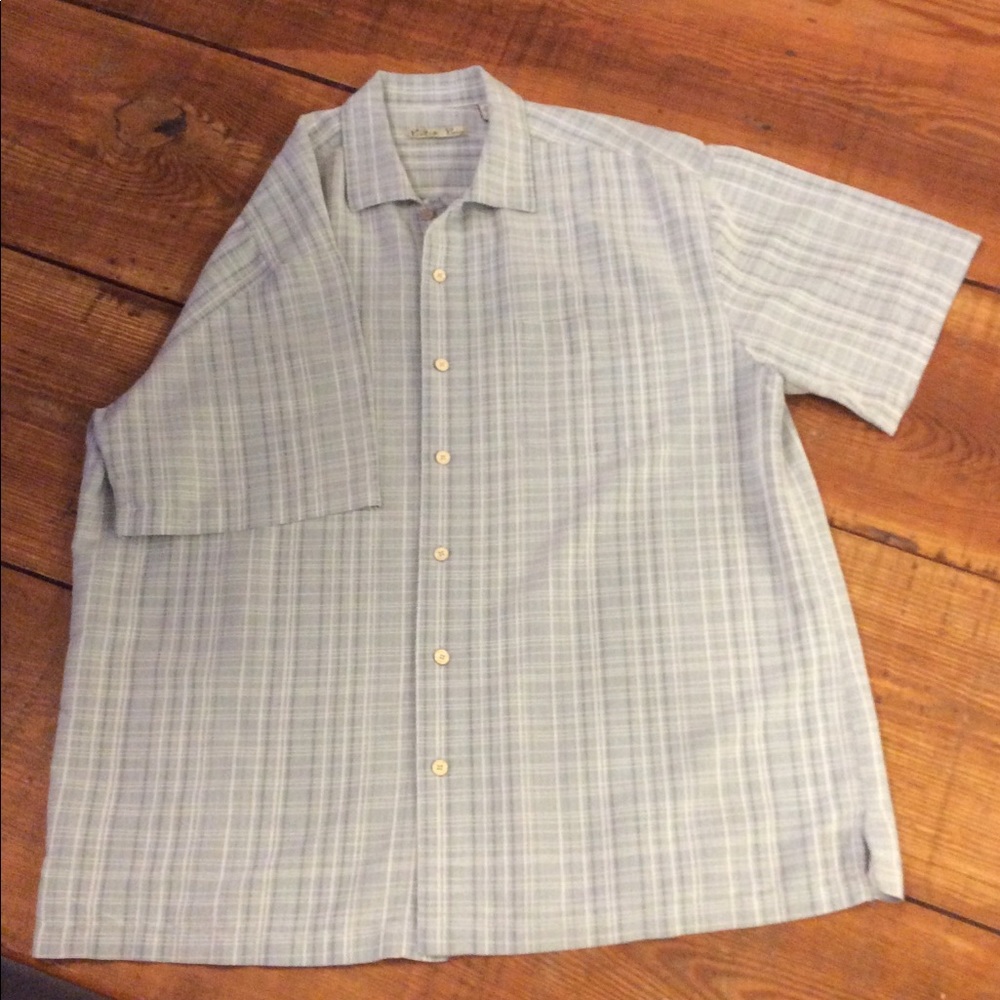 Mens XL Batik Bay Light Blue/White Dressy Shirt